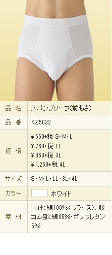 GUNZE スパンブリーフ(前あき)