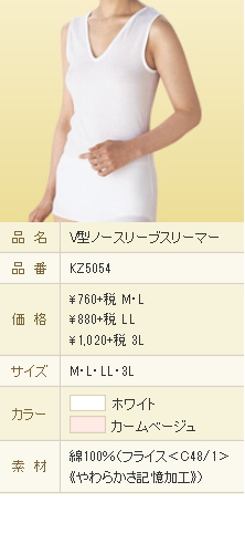 V型ノースリーブスリーマー